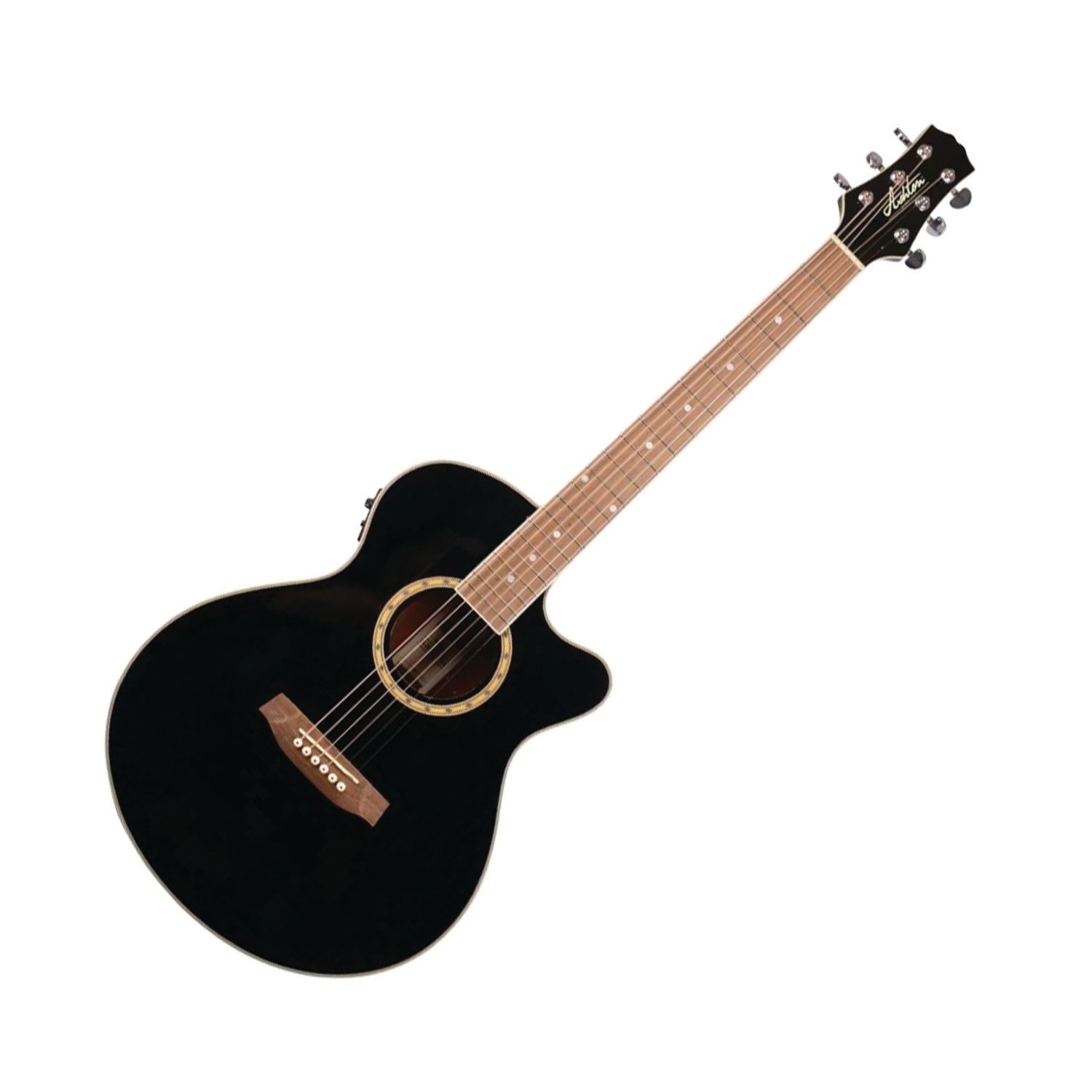 Ashton Sl29ceq Bk Slimline 6-string Acoustic Guitar, Black | Music 