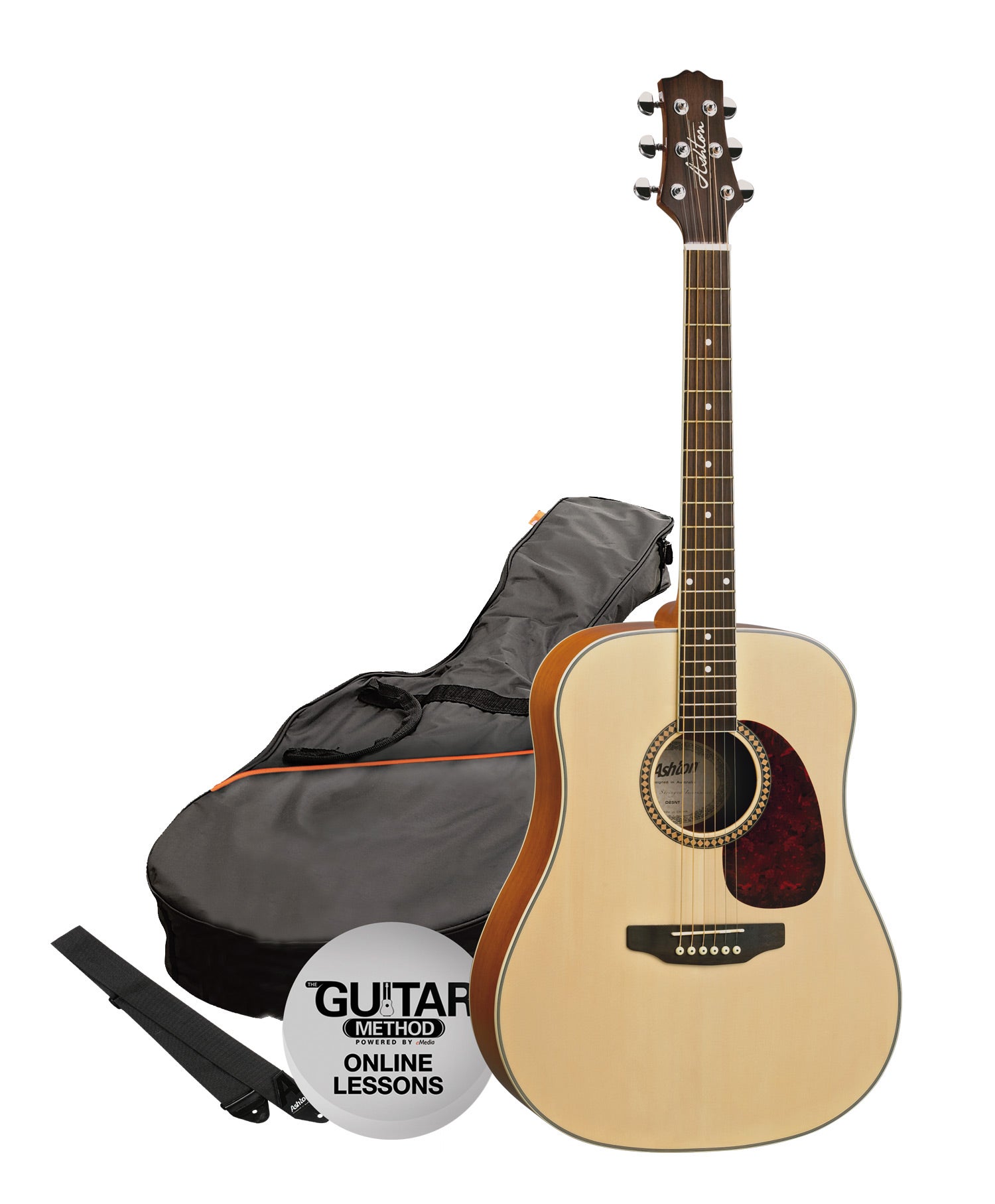 Ashton Spd25 Nt Acoustic Guitar Pack, Natural Gloss Finish | Music