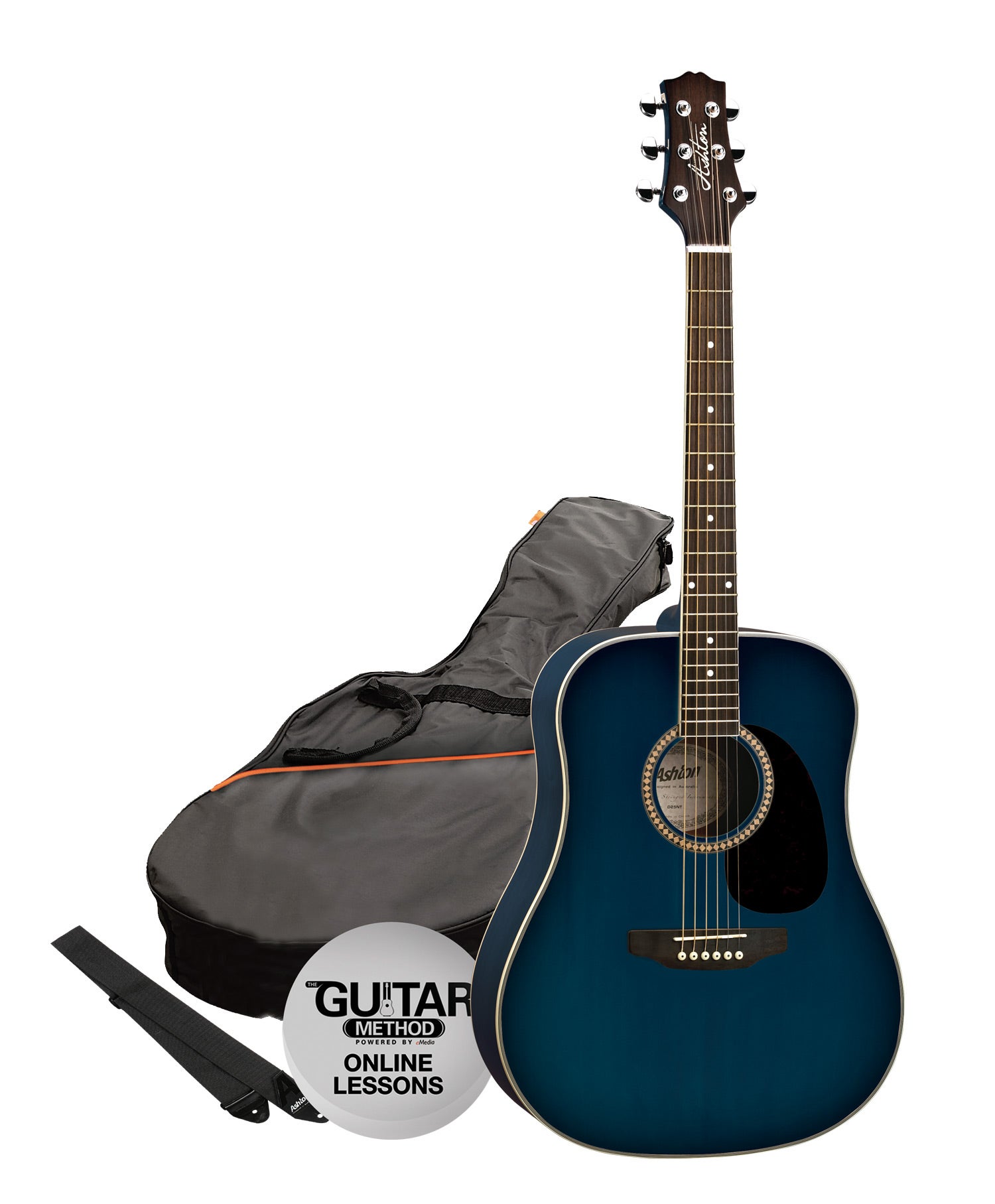 Ashton Spd25 Tbb Acoustic Guitar Pack, Trans Blue | Music Works