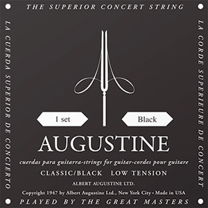 Augustine Classical Guitar Strings Black Label Low Tension Music