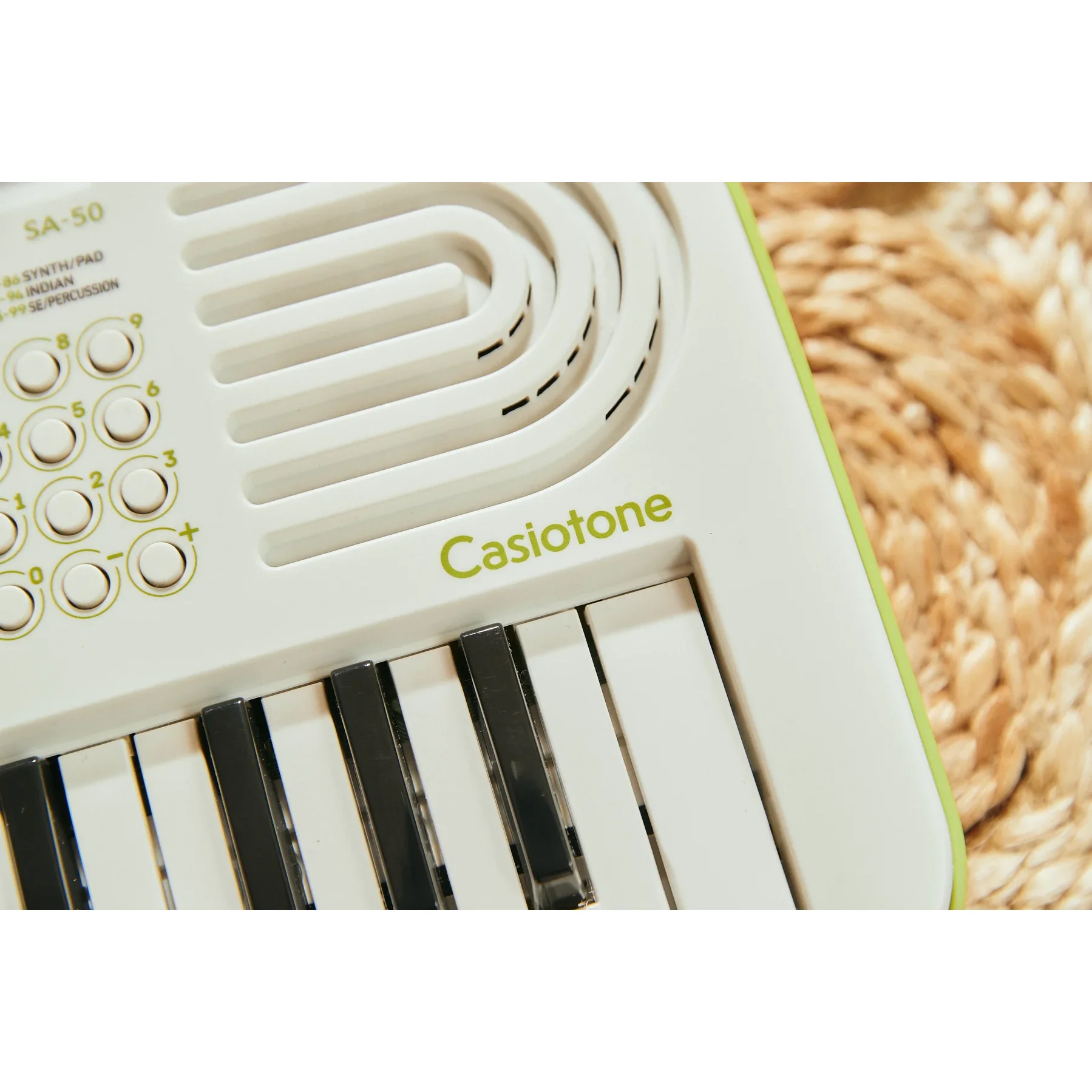 Casio Sa 50 32 key Mini Keyboard White green Music Works