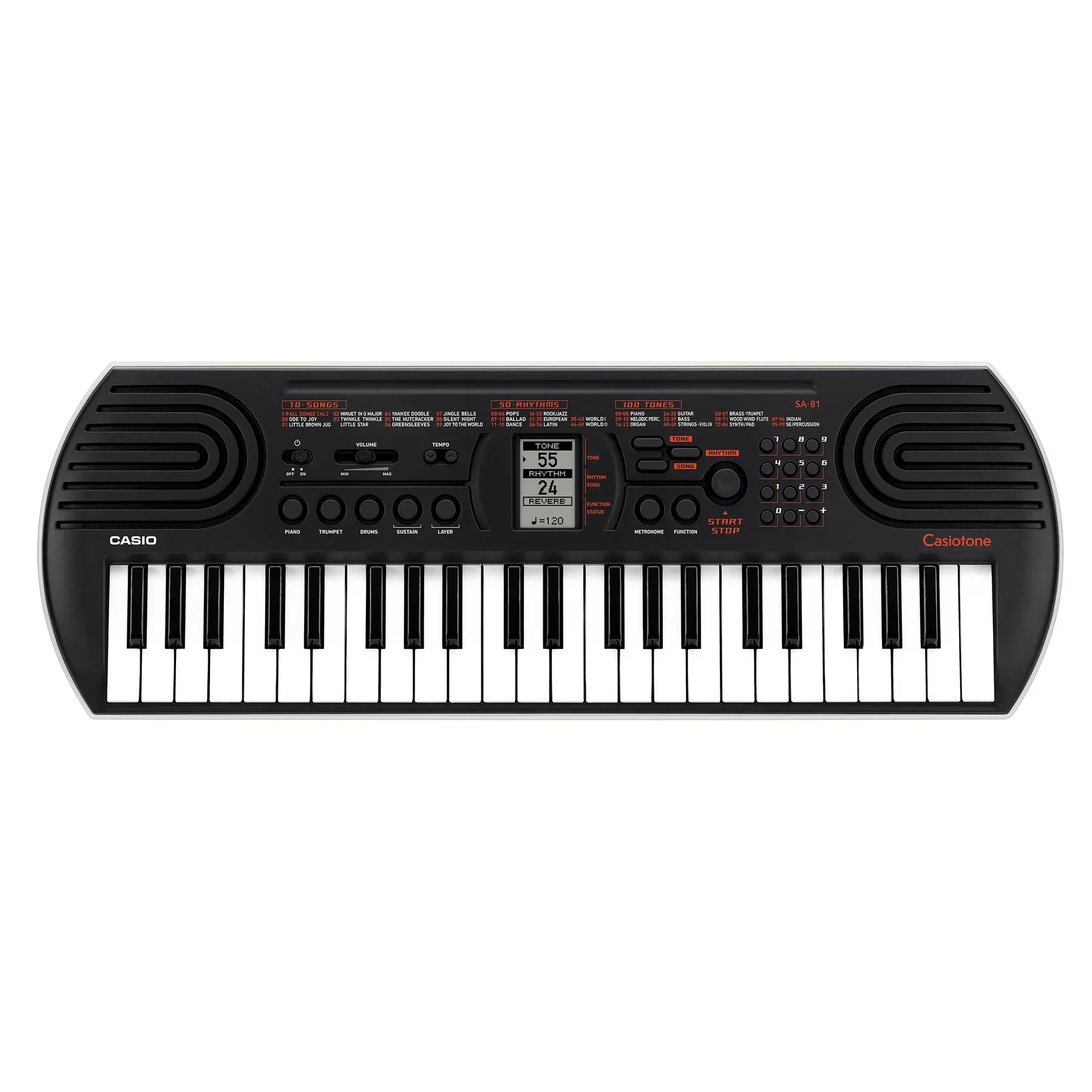 Casio Sa 81 44 key Mini Keyboard Black grey Music Works