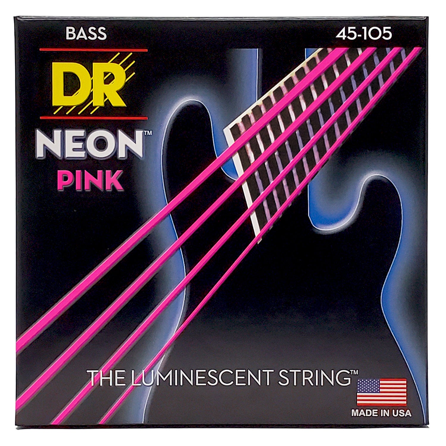 Dr Strings Npb-45 Hi-def Neon Pink Colored Bass Strings - 0.45