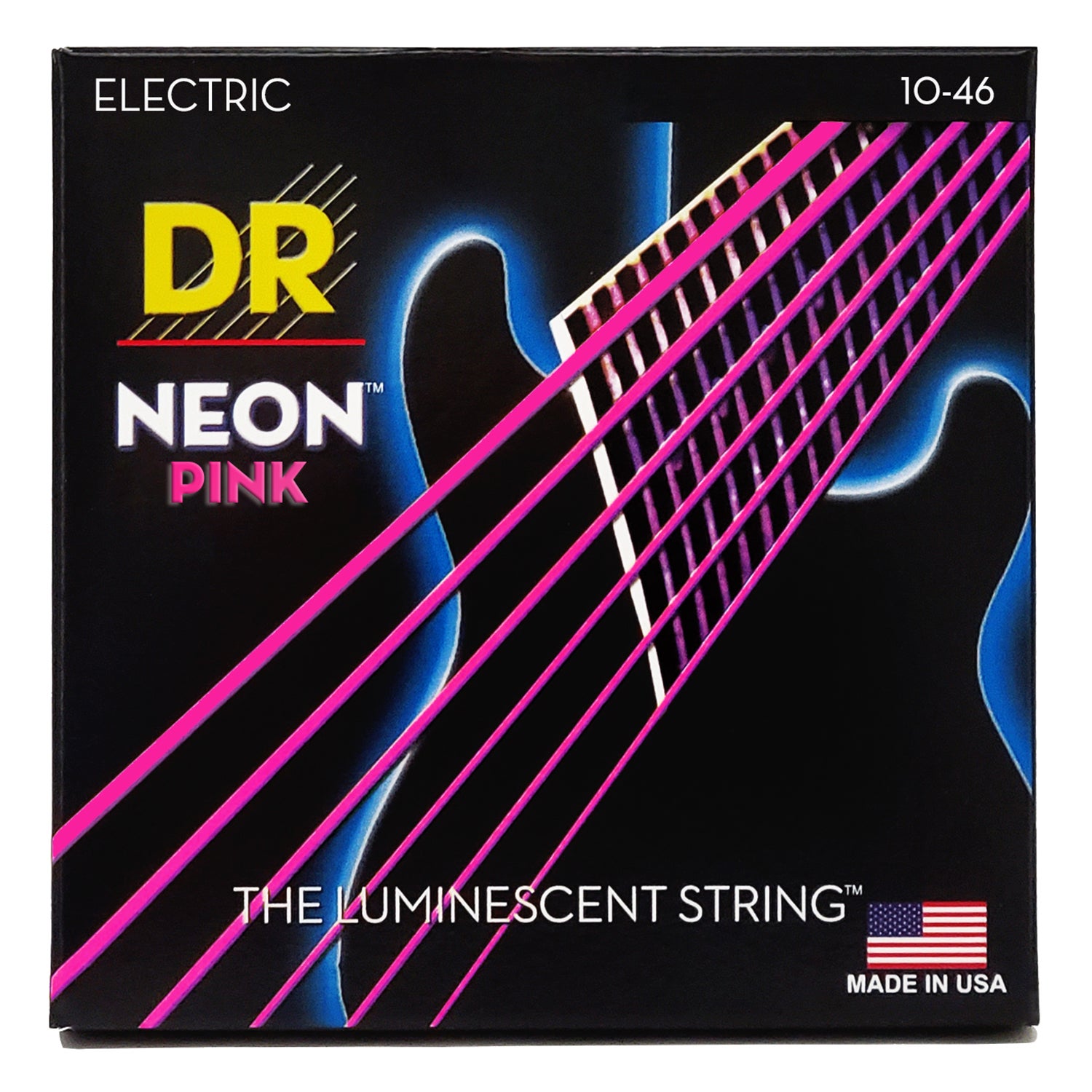 Dr Strings Npe 10 Hi def Neon Pink Colored Electric Guitar Strings