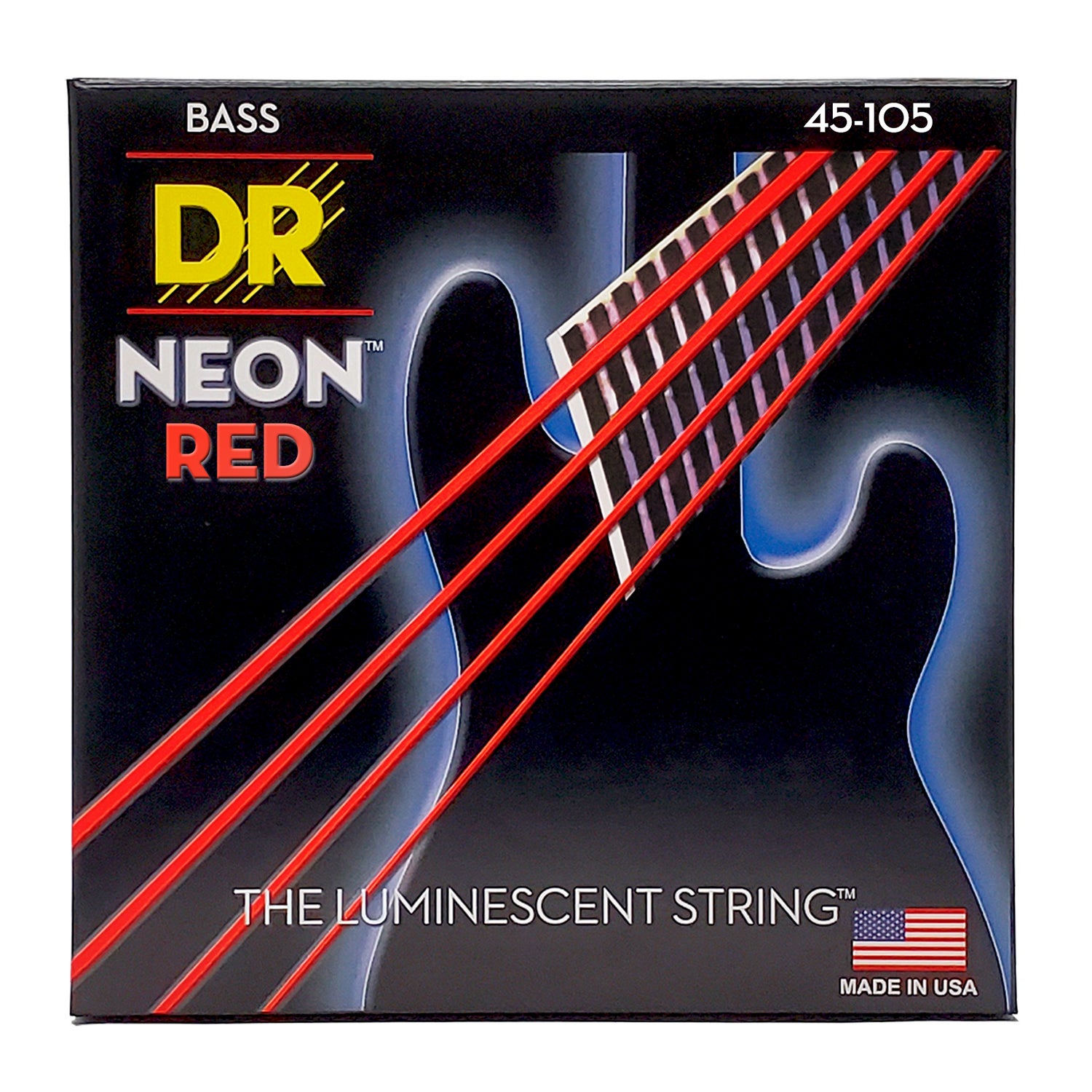 Dr Strings Nrb 45 Hi def Neon Red Colored Bass Strings 0.45 1.05