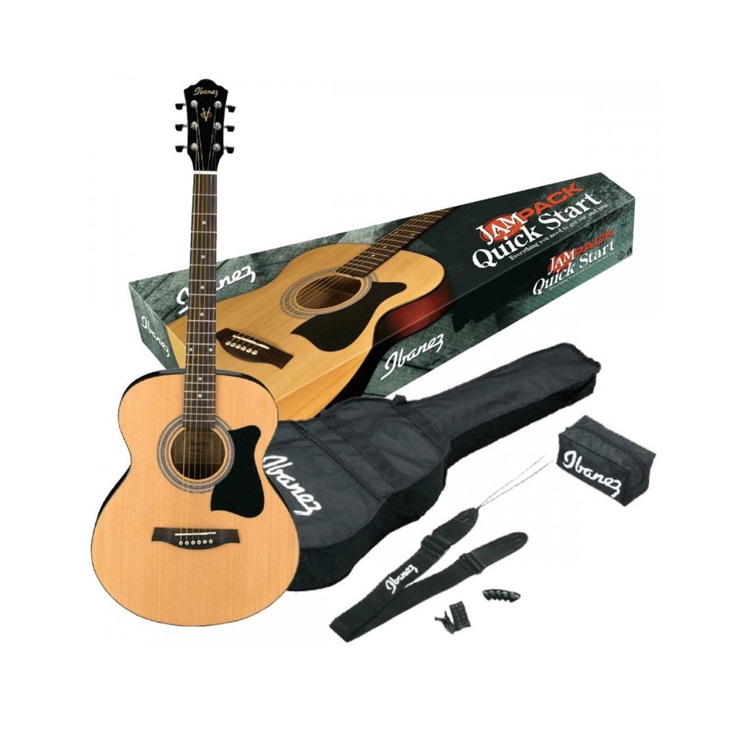 Ibanez Vc50njp Nt Acoustic Guitar Jam Pack With Bag, Strap, Tuner