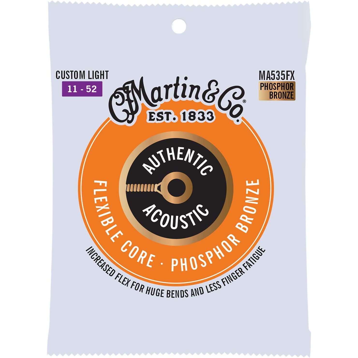 Martin Ma535fx Authentic Flexible Core 92 8 Phosphor Bronze