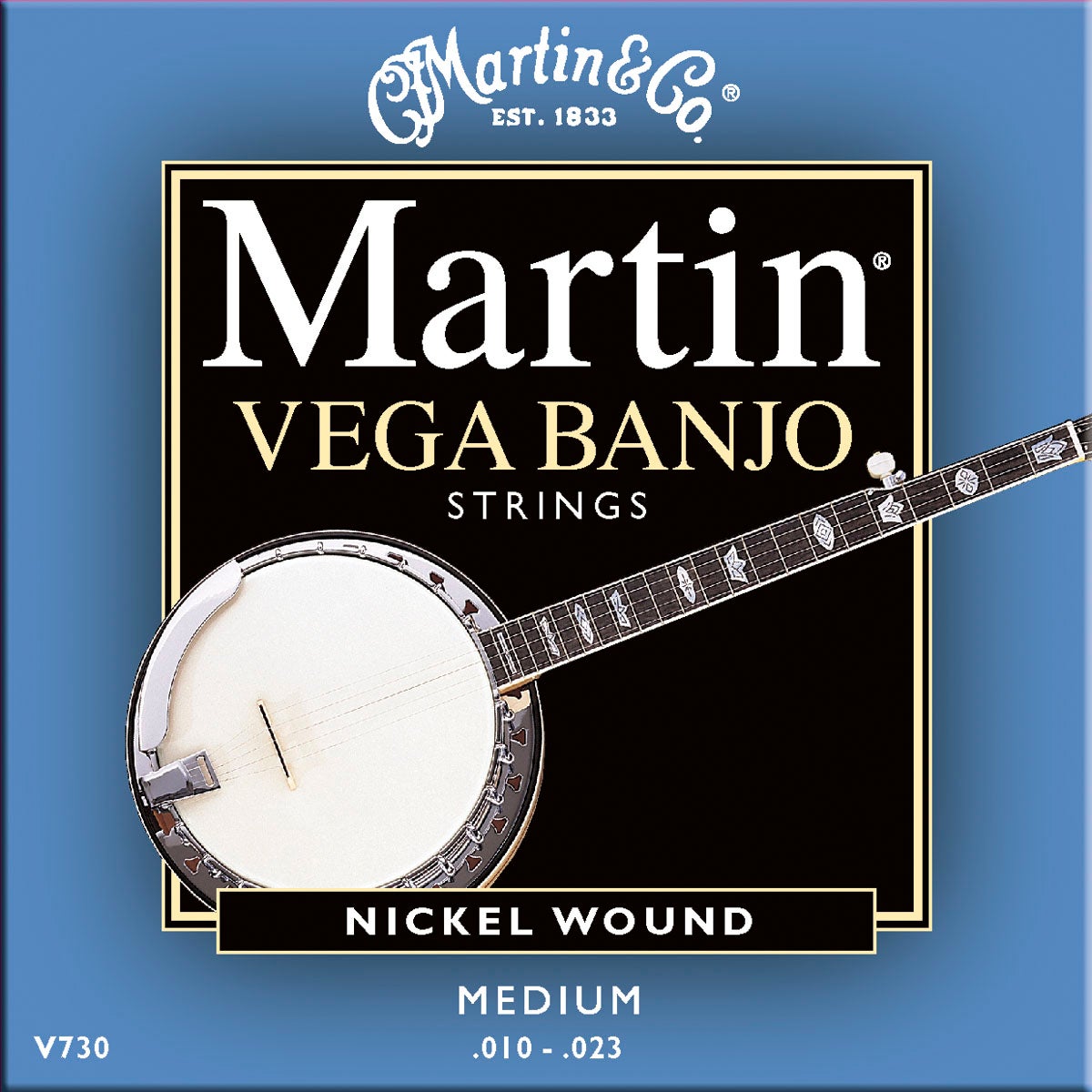 Martin V730 Vega Banjo Strings 5 String Set Medium 10 23