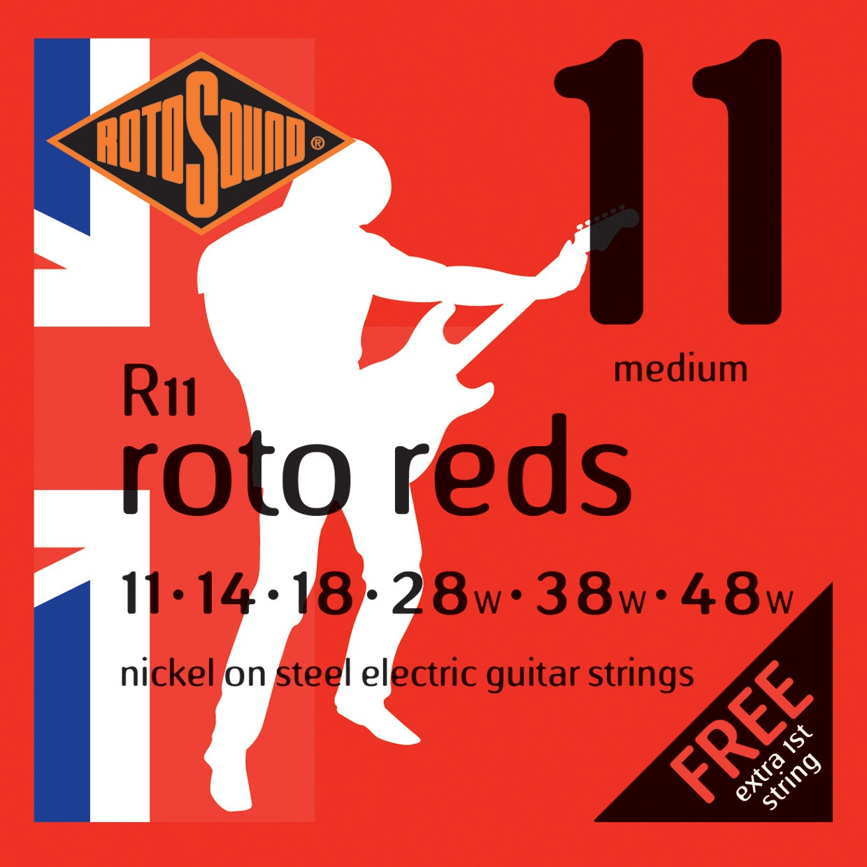 Rotosound R11 Roto Reds Electric Guitar Strings 11 48 Medium