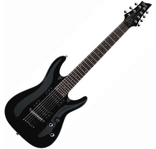 Schecter Omen 7 7 String Electric Guitar Rosewood Hh Gloss Black 