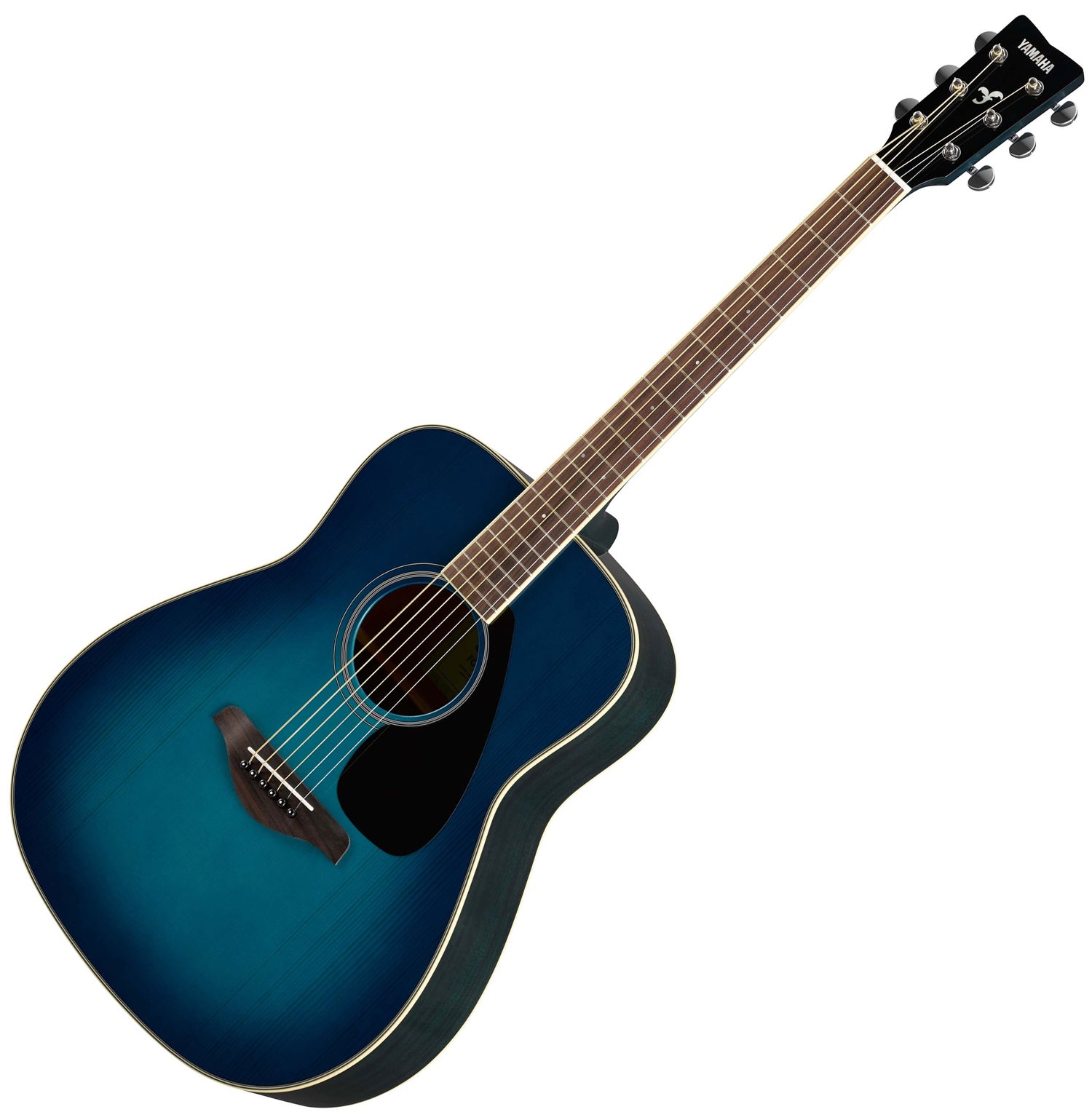 Yamaha Fg820 Sb Solid Top Acoustic Guitar, Sunset Blue | Music Works