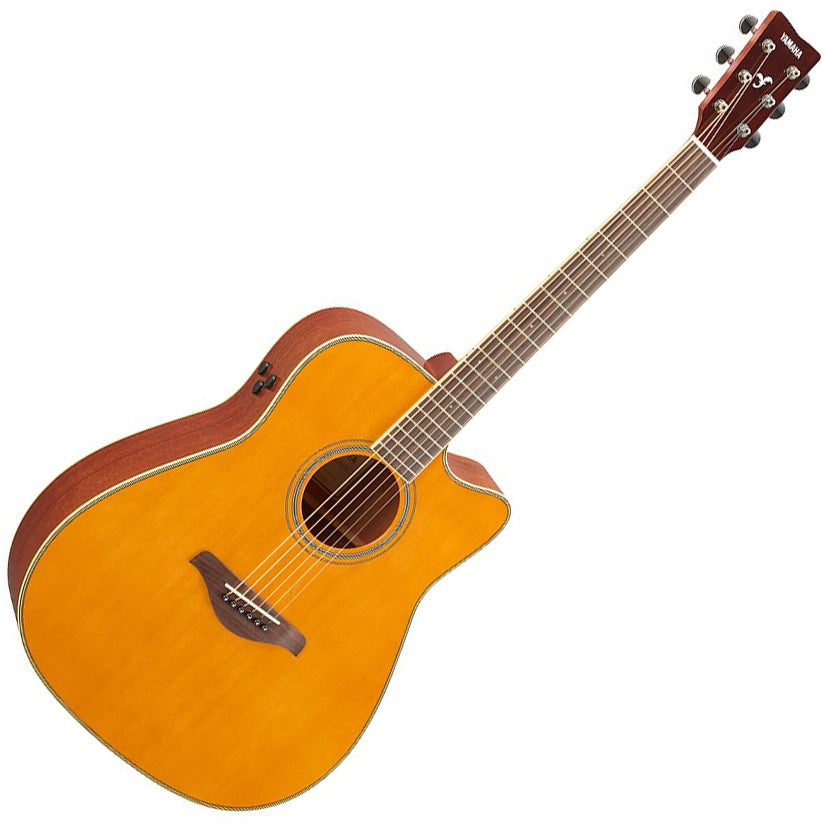 Yamaha Fgc-ta Vt Transacoustic Dreadnought Cutaway 6-string  Acoustic-electric Guitar - Vintage Tint | Music Works